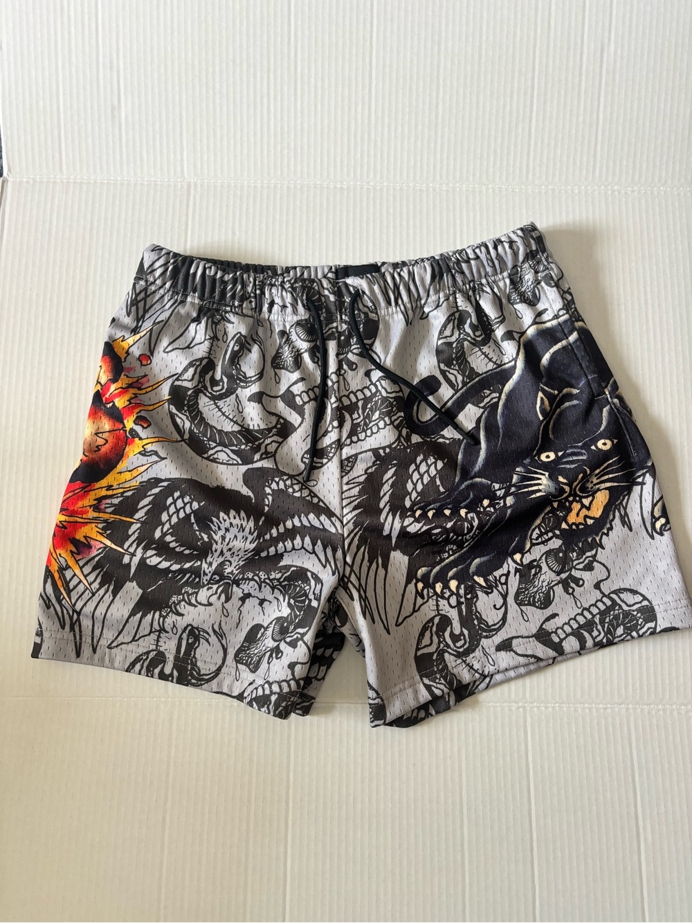 Ed Hardy Men's Athletic Shorts in Black, Gray, Orange